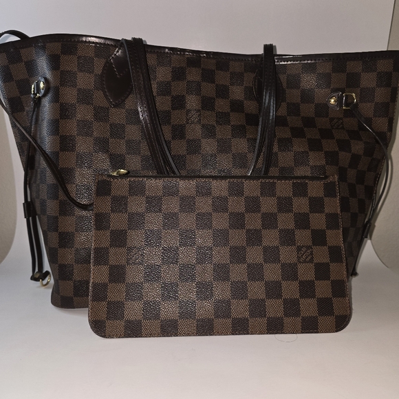Louis Vuitton Damier Ebene Neverfull with Pouchette - Picture 1 of 11